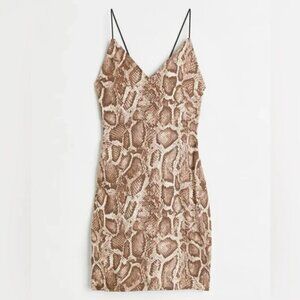H&M Snake Print Slip Dress